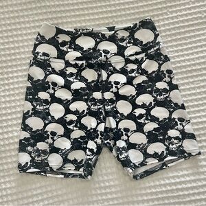 Goth Cloth Co. Skull Print Yoga Shorts